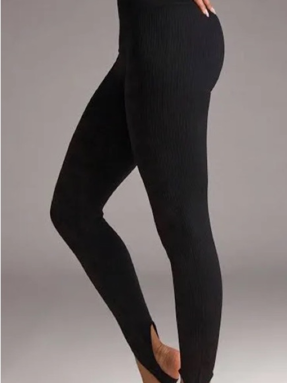 Black High-Waist Stirrup Leggings By Cassis Size S